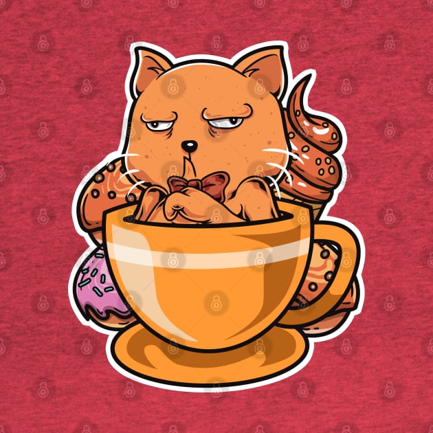 Weird Cat and Coffee by unygara